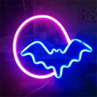 Halloween Vleermuis Maan Neon Signaal LED Licht USB of Batterij Aangedreven IP42 Waterdicht Feestelijke Muur en Tafel De