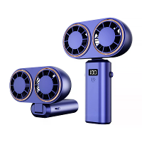 Hals Hanging Fan USB Oplaadbaar Vouwontwerp Dubbele Turbo Dubbele ventilator Koeler Oplaadbare Koelventilator Met Digita