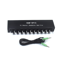 HAM HP10 10 Kanaals Stereo Koptelefoonversterker 1 Ingang 10 Uitgangen 12dB Versterking NJM4556A 3,5mm Jack DC 12 24V Vo