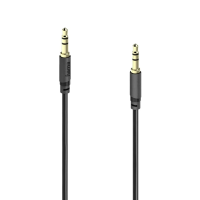 Hama 00202011 Jackplug Audio Aansluitkabel [1x Jackplug male 3,5 mm   1x Jackplug male 3,5 mm] 0.5 M Zwart Vergulde steekcontacten