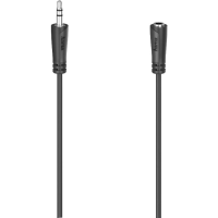 Hama 00205121 Jackplug Audio Verlengkabel [1x Britse stekker   1x Jackplug female 3,5 mm] 5 m Zwart