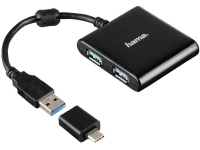 Hama 4 poorten USB 3.0 Hub Met USB C stekker Zwart