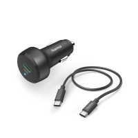 Hama Auto Schnellladegerät mit Ladekabel USB C, PD, 25 W, 1 m, Schwarz Autolader 25 W Zwart
