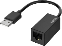 Hama Hama   Netzwerkadapter   USB2.0   10/100 Ethernet x 1   Schwarz (00200324) Netwerkadapter 10 / 100 MBit/s LAN (10/100 MBit/s), USB A 2.0