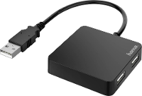 Hama USB 2.0 Hub 4 poorten Zwart