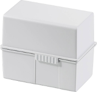 HAN 977 11 Kaartenbox Lichtgrijs Aantal kaarten (max.): 300 Kaarten DIN A7 liggend Staalscharnier, Deksel als extra bak te gebruiken