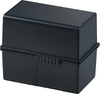 HAN 977 13 Kaartenbox Zwart Aantal kaarten (max.): 300 Kaarten DIN A7 liggend Staalscharnier, Deksel als extra bak te gebruiken
