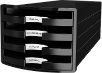 Han Ladebox Impuls 2.0 1013 13 Zwart Din A4, Din C4 Aantal Lades: 4
