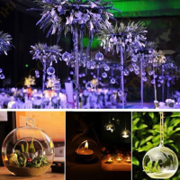 Hanging Glass Candle Holder Crystal Candlestick Candelabrum Micro Landscape Bottle