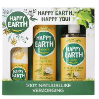 Happy Earth Giftset Jasmine Ho Wood, Deo/Showergel/Handsoap