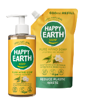 Happy Earth Jasmine Ho Wood Handzeep + Refill Combi Pack