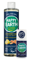 Happy Earth Lemon Sandalwood Showergel + Deodorant Combi Pack
