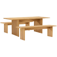 Happy Garden Tafel en bank set ALMA   Bruin   Spaanplaat