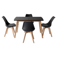 Happy Garden Tafel en stoelen NORA   Zwart   MDF