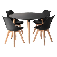 Happy Garden Tafel en stoelen   Zwart   MDF