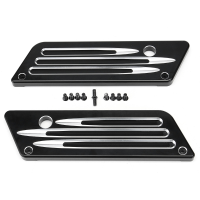 Hard Billet Deep Cut Cnc Saddlebag Latch Cover For Harley Touring 93 13 Black