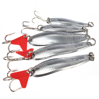 Hard Lure Iron Copper Metal Sequins Bait Lure Bass Spoon Treble Hook