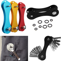 Hard Oxide Aluminum Portable Key Chain Holder Organizer Clip Folder Pocket