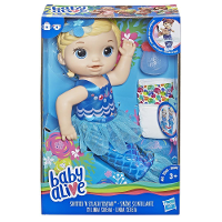 Hasbro babypop Baby Alive Shimmer 'n Splash blond 32 cm blauw