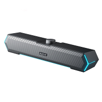 Havit M19 Computer Speaker bluetooth Soundbar Dual 52mm Sprekers Dual Bass Diaphragm RGB Light 3.5Mm Wired Knob type Des