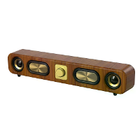 Vintage houten luidspreker bedrade Bluetooth soundbar met vier eenheden surroundgeluid 2400mAh batterij ondersteuning U 