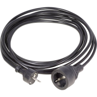 HAWA 1008293 Stroom Verlengkabel 16 A Zwart 3.00 M H05VV F 3G 1,5 mm²