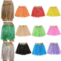 Hawaiian Tropical Stretch Hula Grass Skirt Halloween Costume