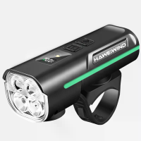 HAWEIWIND fietslamp 1000LM USB oplaadbaar 3600mAh fietslamp met hoorn LCD display automatische sensor fietsverlichting v