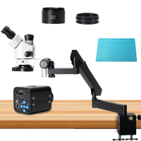 3.5X 45X Zoom Stereo Trinoculaire Microscoop Klem Opvouwbaar Uitbreidingstype Basis +24MP 2K HDMI Digitale Videocamera I