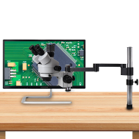 HAYEAR 7 90X Trinoculaire Microscoop met 360° Draaibare Arm voor Mobiele Telefoon Reparatie en Printplaat Soldeerwerk In