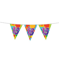 Haza 18 jaar Verjaardag Vlaggetjes   leeftijd versiering   plastic   10 meter   feestartikelen
