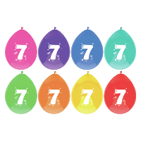 Haza Ballonnen 7 jaar   leeftijd verjaardag   6x stuks   29 cm   versiering   feestartikelen