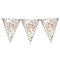 Confetti vlaggenlijn   10 meter   plastic   verjaardag/feest versiering   Kinderfeestje