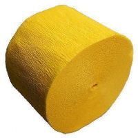 Crepe papier rol   1x   geel   200 x 5 cm   brandvertragend