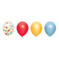 Feestversiering multi kleuren mix thema ballonnen 6x stuks 30 cm