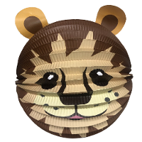 Lampion leeuw   20 cm   bruin   papier