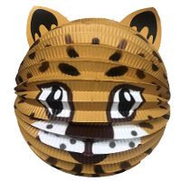 Lampion panter   20 cm   licht bruin   papier