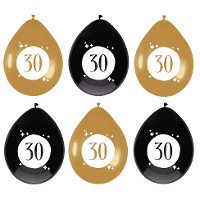 Leeftijd verjaardag thema ballonnen 30 jaar 6x stuks 30 cm