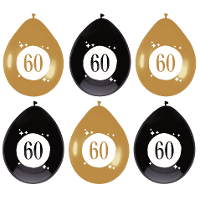 Leeftijd verjaardag thema ballonnen 60 jaar 6x stuks 30 cm