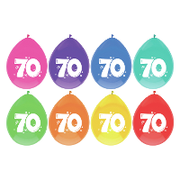 Leeftijd verjaardag thema ballonnen 70 jaar 8x stuks 29 cm