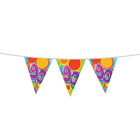 Leeftijd verjaardag thema vlaggenlijn   90 jaar   plastic   10 meter   feest vlaggetjes