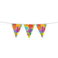Leeftijd verjaardag thema vlaggetjes 4 jaar plastic 10 meter