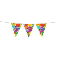 Leeftijd verjaardag thema vlaggetjes 5 jaar plastic 10 meter
