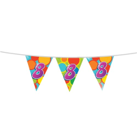 Haza Leeftijd Verjaardag Vlaggetjes   8 jaar   plastic   10 meter