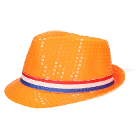 Haza Oranje gleufhoed/supporters hoedje   volwassenen   met Nederlandse vlag   Koningsdag