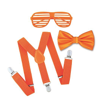 Oranje/Koningsdag supporters verkleed set   heren/dames   bril bretels vlinderdas