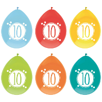 Haza party Ballonnen   10 jaar   leeftijd verjaardag   6x stuks   30 cm   versiering   feestartikele