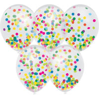Haza party ballonnen   5x stuks   gevuld met confetti   30 cm   kinderfeestje   verjaardag