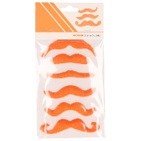 Plaksnorren oranje   6x st   verkleed snorren   Koningsdag   EK/WK   nepsnorren