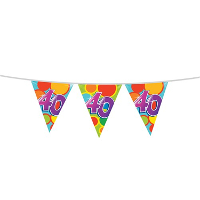 Haza Vlaggenlijn   40 jaar   leeftijd slinger   verjaardag versiering   10 meter